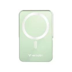 VERBATIM Power bank, mágneses (vezeték nélküli), 10.000mAh, VERBATIM "Charge n Go", zöld