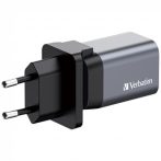 VERBATIM Hálózati töltő, 1xUSB-C PD (35W), USB-A QC 3.0, EU/UK/US, GaN, VERBATIM VERBATIM Hálózati töltő, 1xUSB-C PD (35W), USB-A QC 3.0, EU/UK/US, GaN, VERBATIM