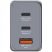 VERBATIM Hálózati töltő, 2xUSB-C PD (65W), USB-A QC 3.0, EU/UK/US, GaN, VERBATIM