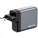VERBATIM Hálózati töltő, 2xUSB-C PD (140W), USB-C PD (20W), USB-A QC 3.0, EU/UK/US, GaN, VERBATIM VERBATIM Hálózati töltő, 2xUSB-C PD (140W), USB-C PD (20W), USB-A QC 3.0, EU/UK/US, GaN, VERBATIM