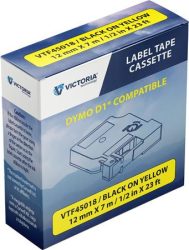 VICTORIA TECHNOLOGY Feliratozógép szalag, 12 mm x 7 m, VICTORIA TECHNOLOGY, sárga-fekete VICTORIA TECHNOLOGY Feliratozógép szalag, 12 mm x 7 m, VICTORIA TECHNOLOGY, sárga-fekete