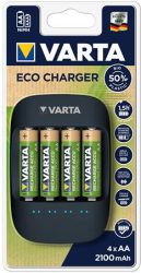 VARTA Elemtöltő, AA ceruza/AAA mikro, 4x2100 mAh, VARTA"ECO" VARTA Elemtöltő, AA ceruza/AAA mikro, 4x2100 mAh, VARTA"ECO"