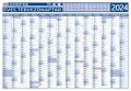  STIEFEL Éves tervező és projekt naptár, kétoldalas, fémléces, kék színű filctollal, 70x100 cm, 2024 évi, STIEFEL
