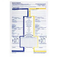 Baleseti bejelentő lap A/4, 2 példányos Baleseti bejelentő lap A/4, 2 példányos