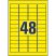 Etikett címke, 45,7 x21,2mm, univerzális visszaszedhető, 48 címke/ív, 20 ív/doboz, Avery sárga