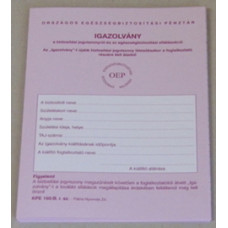 B.Kpe 160/A OEP Tb.Igazolvány B.Kpe 160/A OEP Tb.Igazolvány
