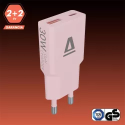 Avax CH641P HÁLÓZATI TÖLTŐ, 30W, USB-C, USB-A, PINK