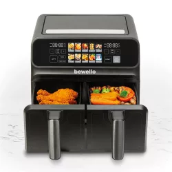 Bewello BW1002D FORRÓLEVEGŐS SÜTŐ DUPLA KOSARAS, 4+4 L