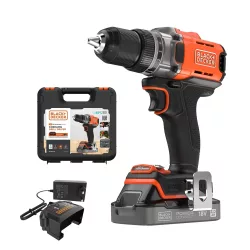 Black and Decker BCD382D1XK-QW AKKUS FÚRÓ-CSAVARÓZÓ 18 V 1x 2.0 AH KOFFERBEN