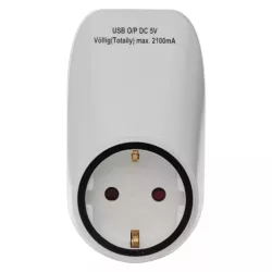 Emos P0072 ALJZAT 2XUSB SCHUKO, FEHÉR