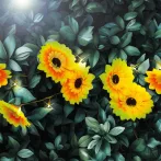   Garden of Eden 11762B SZOLÁR FÉNYFÜZÉR VIRÁG, 2,4 M,  20 MELEGFEHÉR LED