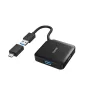   Hama 00200116 USB HUB, 4 PORT, USB 3.2 GEN1, 5 GBIT + USB-C ADAPTER