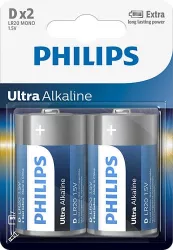 Philips LR20E2B/10 ELEM ULTRA ALKALI D 2-BLISZTER