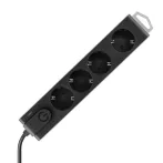   Home by Somogyi NVT 4K/BK TÚLFESZÜLTSÉGVÉDETT ELOSZTÓ, 4 ALJZAT, FEKETE, 1,5 M