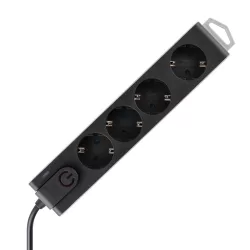 Home by Somogyi NVT 4K/BK TÚLFESZÜLTSÉGVÉDETT ELOSZTÓ, 4 ALJZAT, FEKETE, 1,5 M