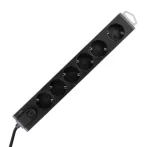   Home by Somogyi NVT 6K/BK TÚLFESZÜLTSÉGVÉDETT ELOSZTÓ, 6 ALJZAT, FEKETE, 1,5 M