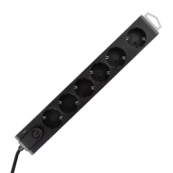 Home by Somogyi NVT 6K/BK TÚLFESZÜLTSÉGVÉDETT ELOSZTÓ, 6 ALJZAT, FEKETE, 1,5 M